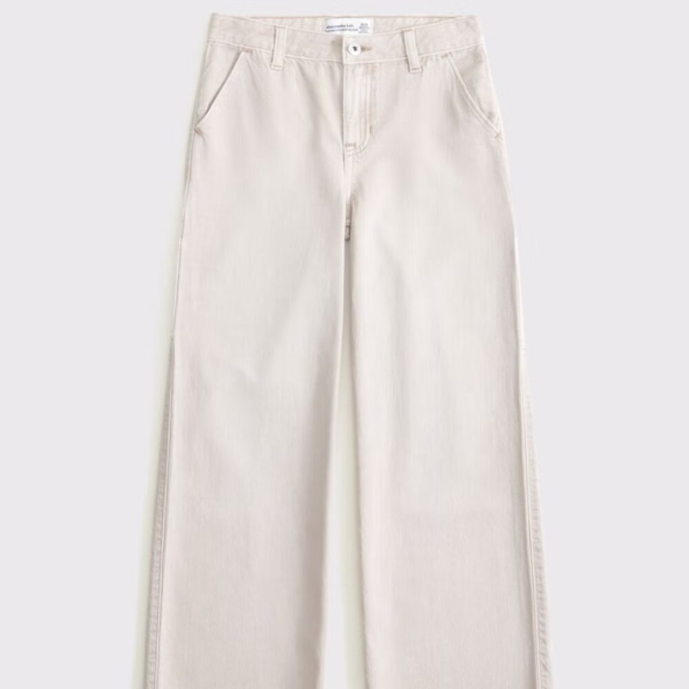 Abercrombie Kids Khaki High Rise Ultra Wide Leg Jeans – Size 7/8 (Short Length)